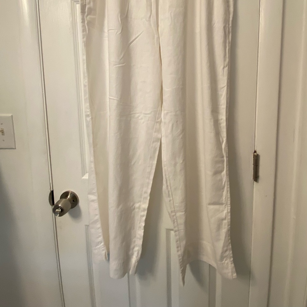 Old Navy White Wide Leg Linen Pants